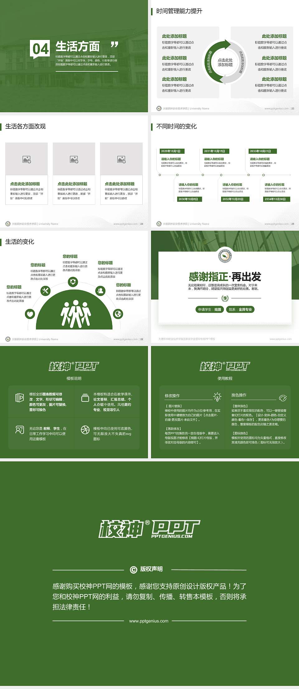 大理农林职业技术学院专用国家奖学金答辩PPT模板4:3格式幻灯片预览图4