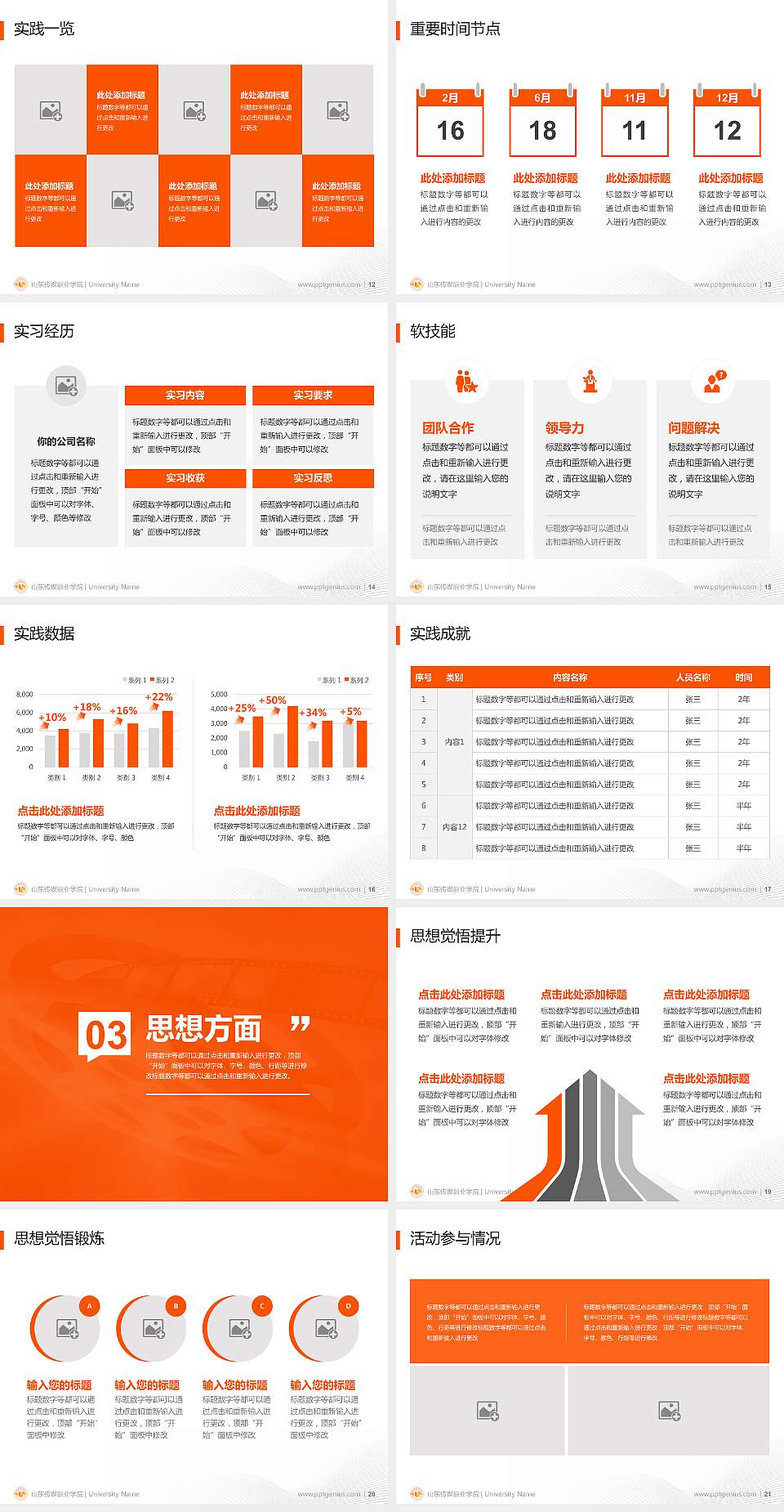 山东传媒职业学院专用国家奖学金答辩PPT模板4:3格式幻灯片预览图3