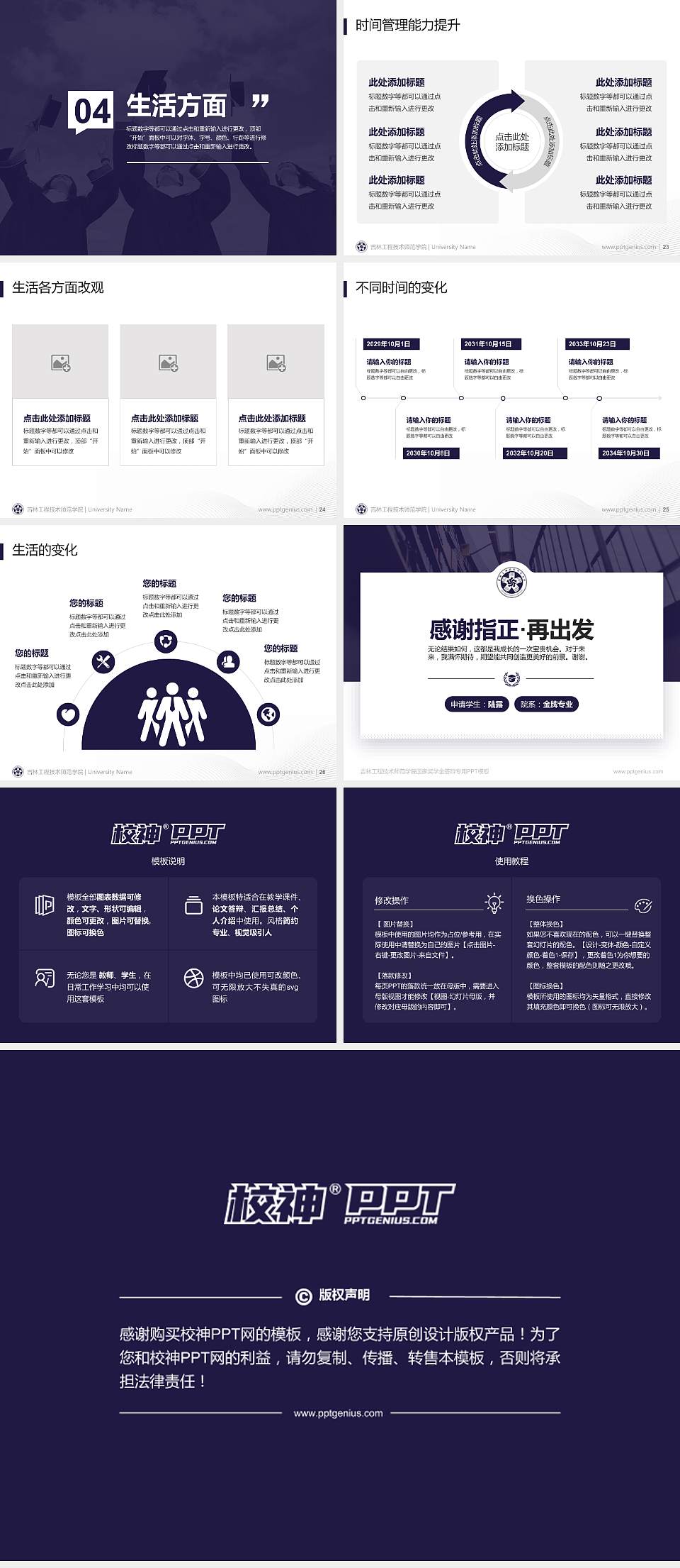 吉林工程技术师范学院专用国家奖学金答辩PPT模板4:3格式幻灯片预览图4