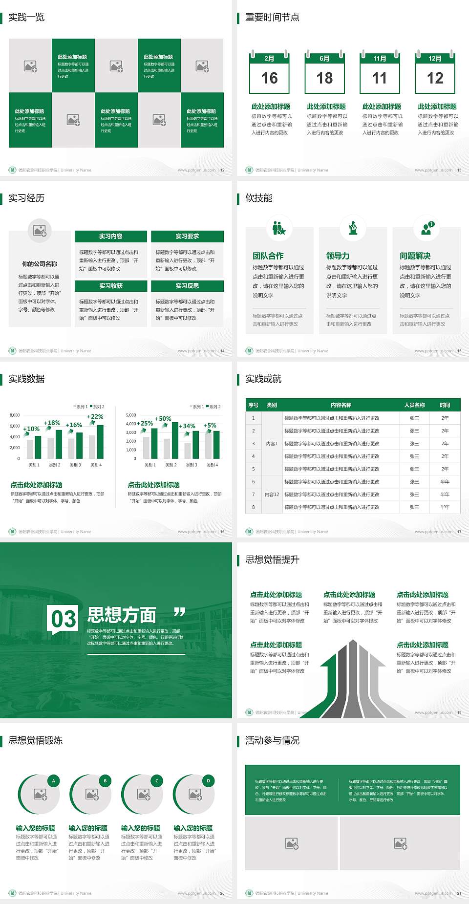 德阳农业科技职业学院专用国家奖学金答辩PPT模板4:3格式幻灯片预览图3