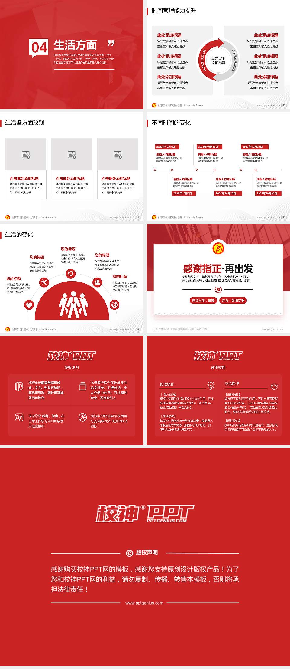 山东杏林科技职业学院专用国家奖学金答辩PPT模板4:3格式幻灯片预览图4