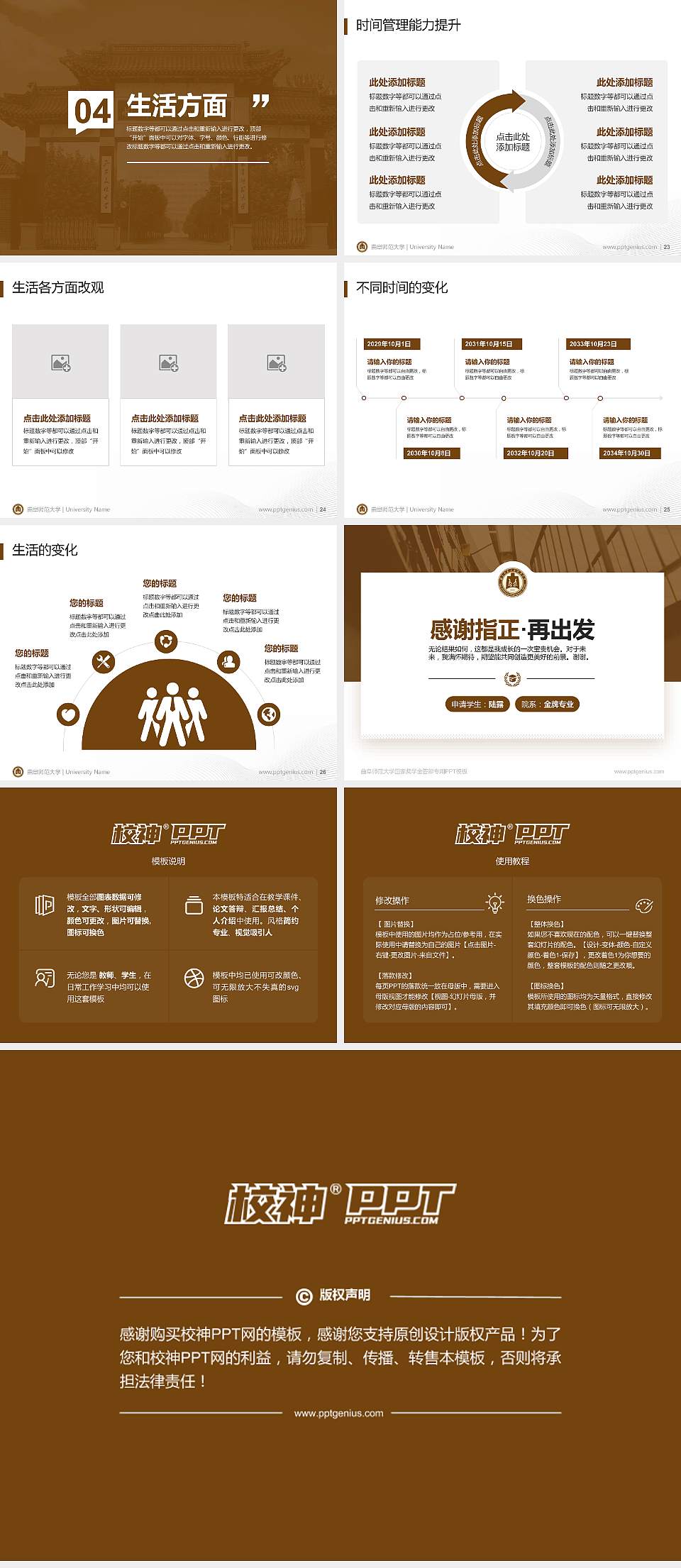 曲阜师范大学专用国家奖学金答辩PPT模板4:3格式幻灯片预览图4