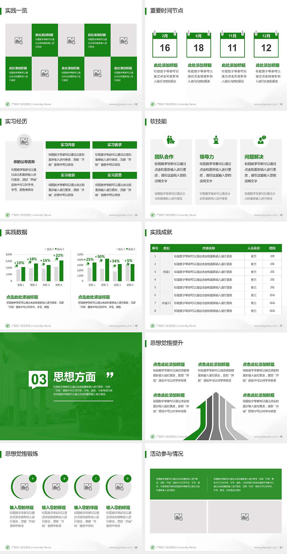 广东第二师范学院专用国家奖学金答辩PPT模板4:3格式幻灯片预览图3