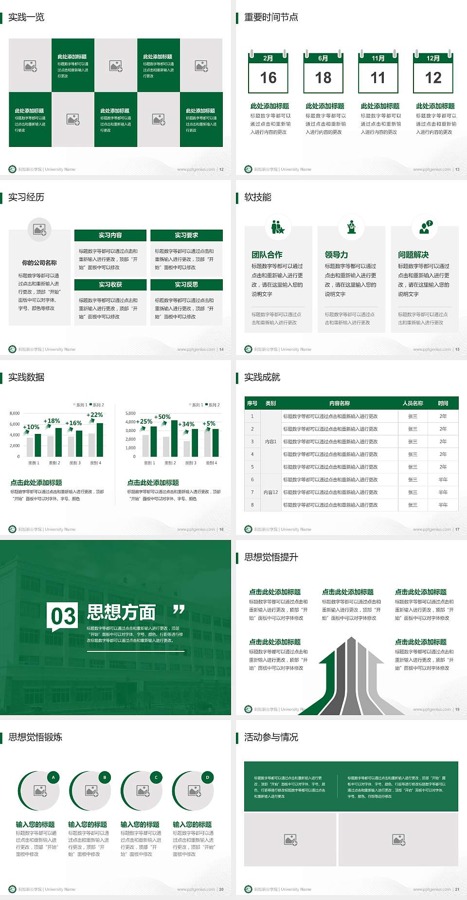 阿坝职业学院专用国家奖学金答辩PPT模板4:3格式幻灯片预览图3