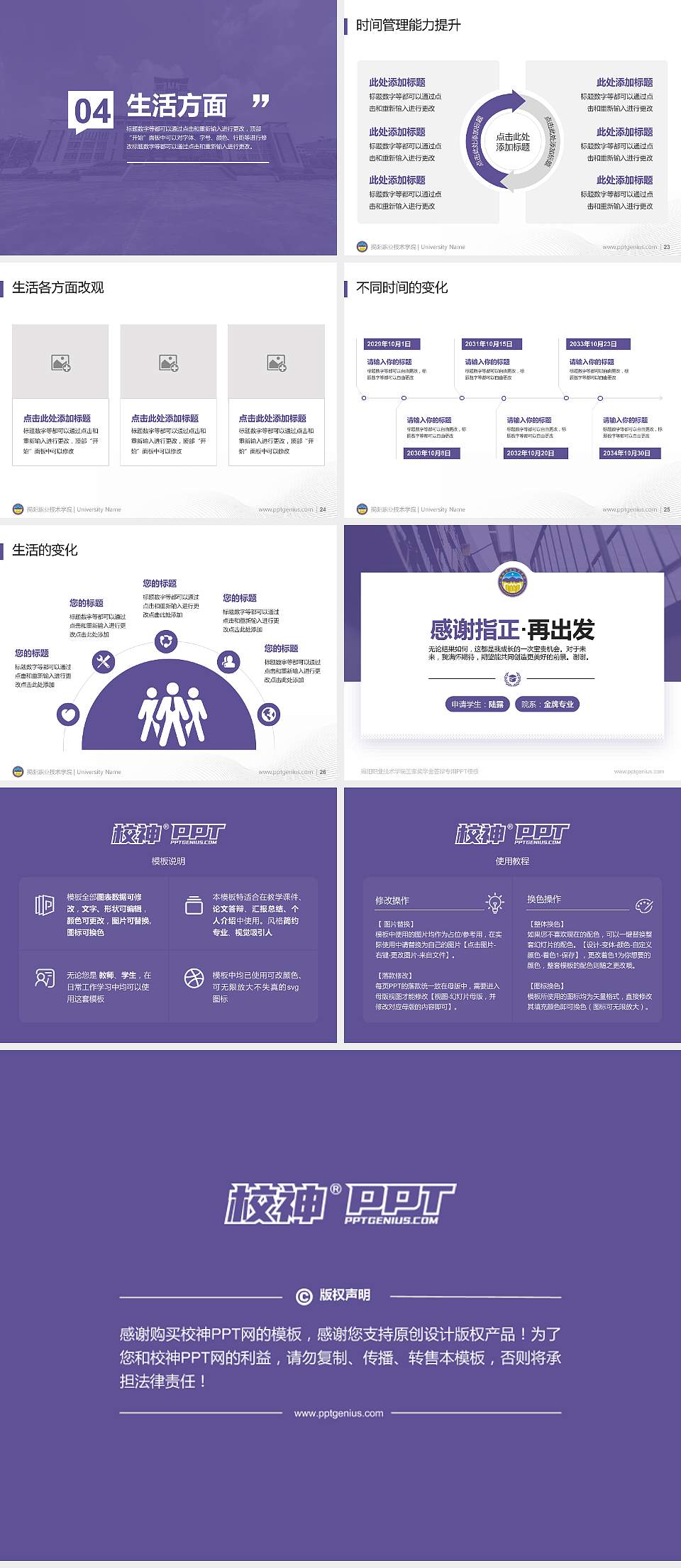 揭阳职业技术学院专用国家奖学金答辩PPT模板4:3格式幻灯片预览图4