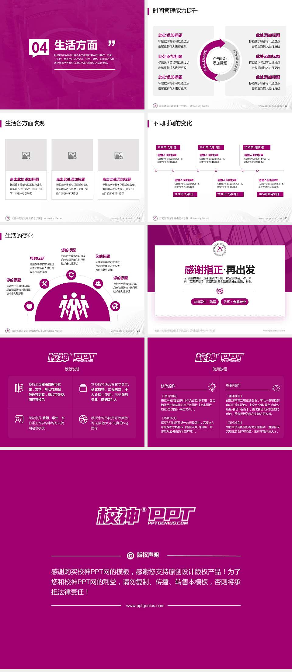 云南体育运动职业技术学院专用国家奖学金答辩PPT模板4:3格式幻灯片预览图4