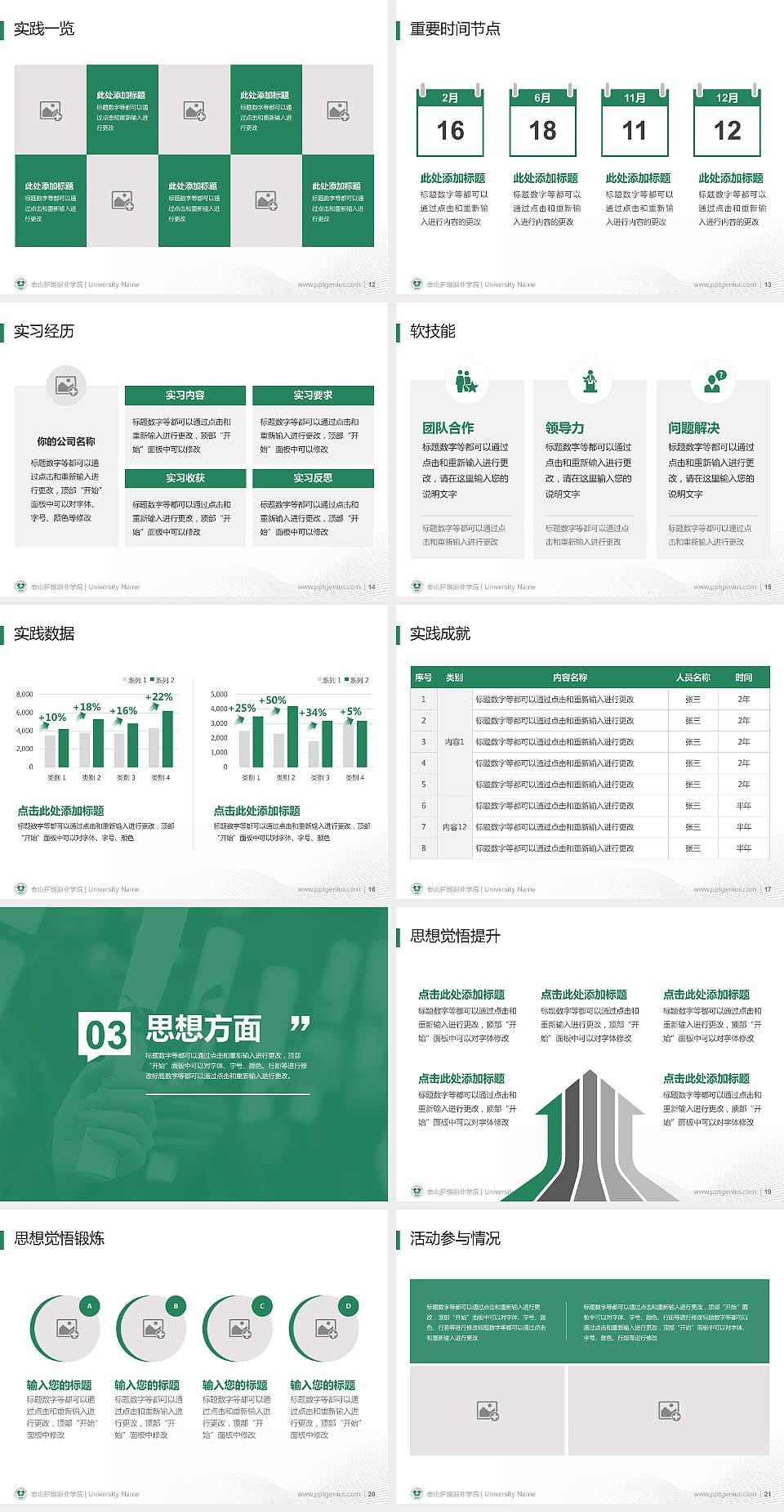 泰山护理职业学院专用国家奖学金答辩PPT模板4:3格式幻灯片预览图3