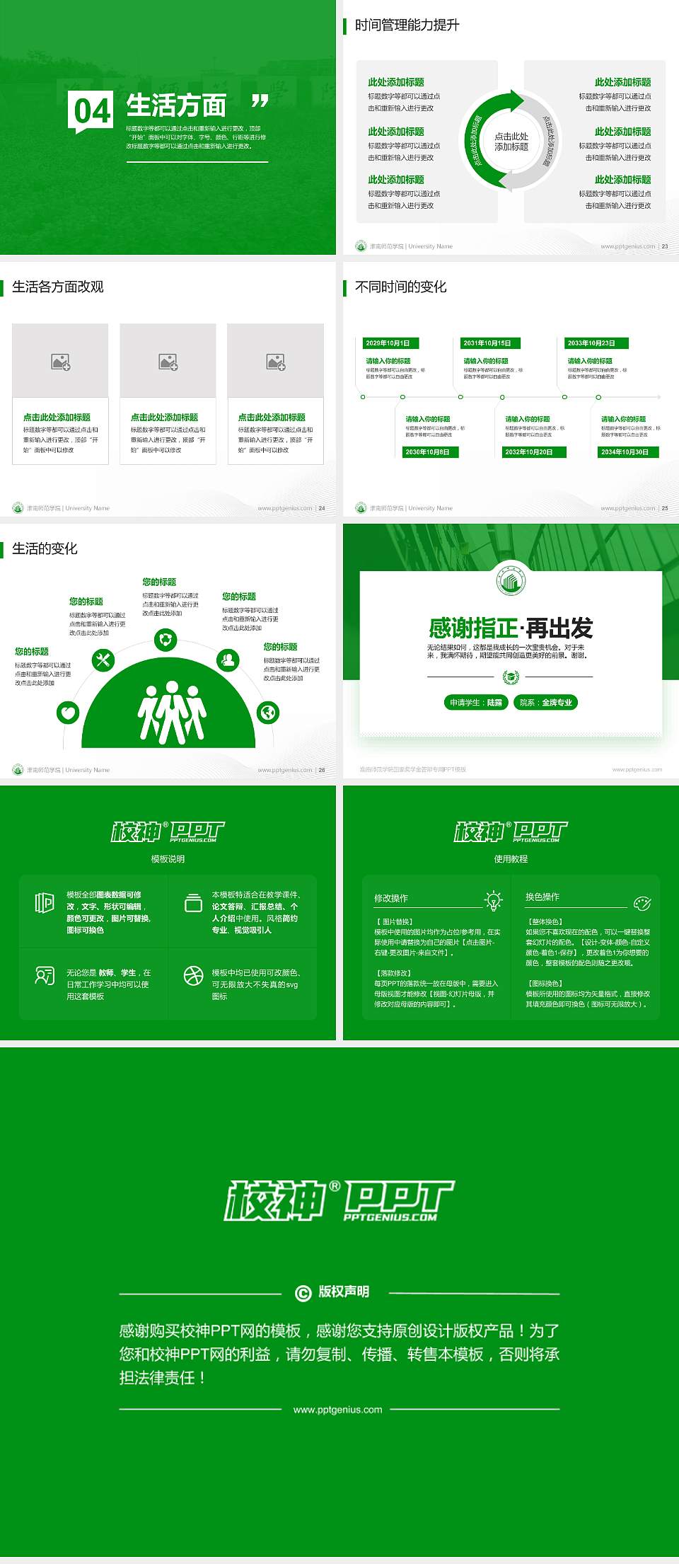 淮南师范学院专用国家奖学金答辩PPT模板4:3格式幻灯片预览图4