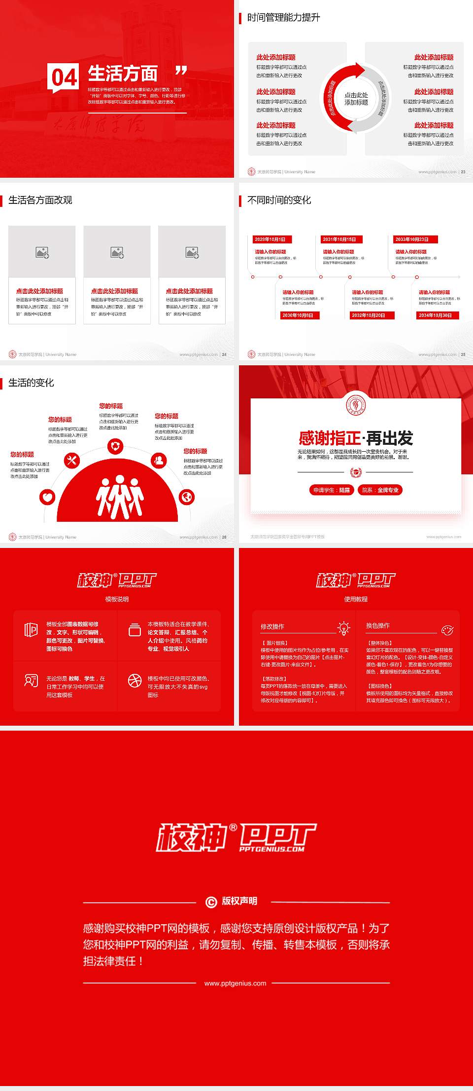 太原师范学院专用国家奖学金答辩PPT模板4:3格式幻灯片预览图4