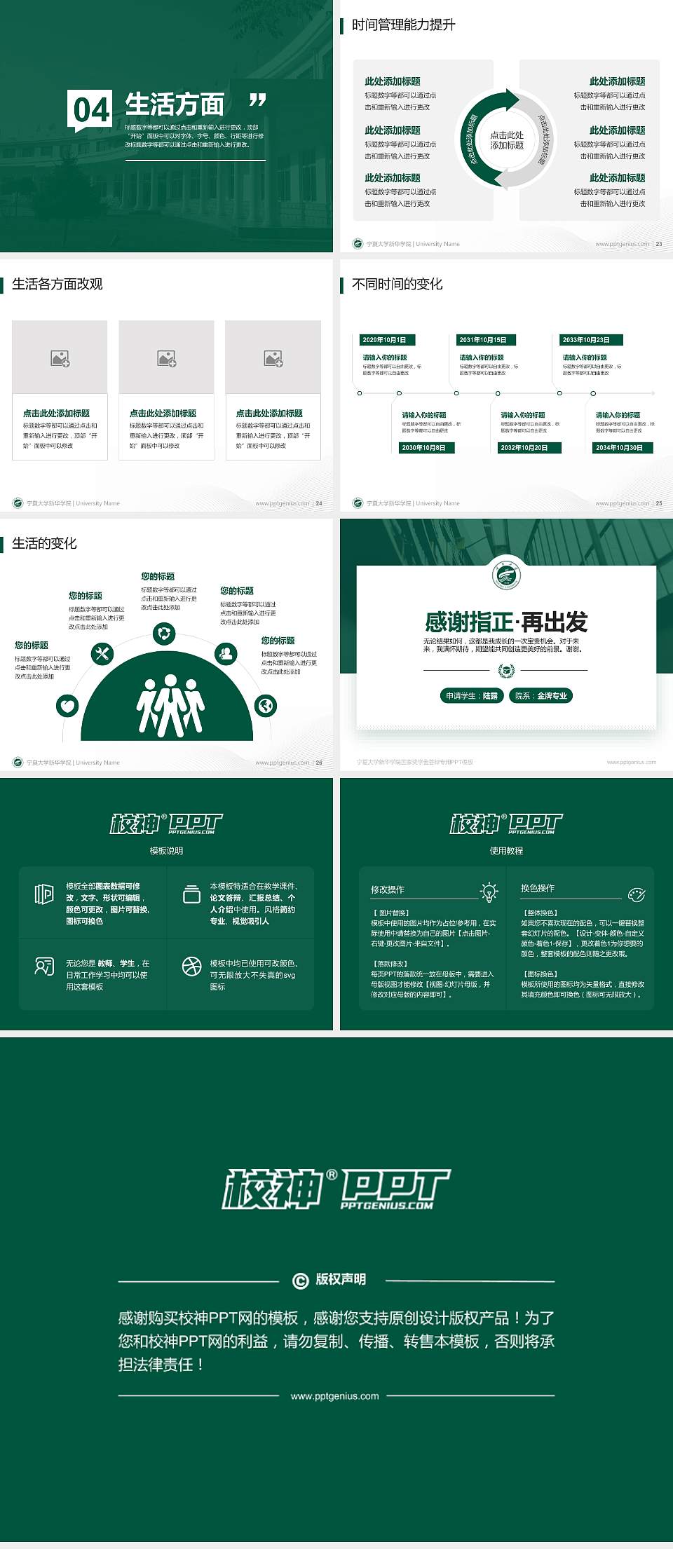 宁夏大学新华学院专用国家奖学金答辩PPT模板4:3格式幻灯片预览图4