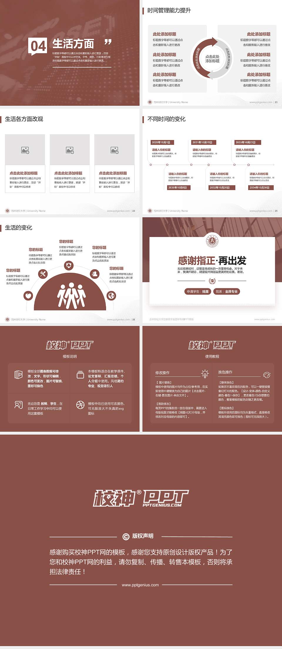 吉林财经大学专用国家奖学金答辩PPT模板4:3格式幻灯片预览图4