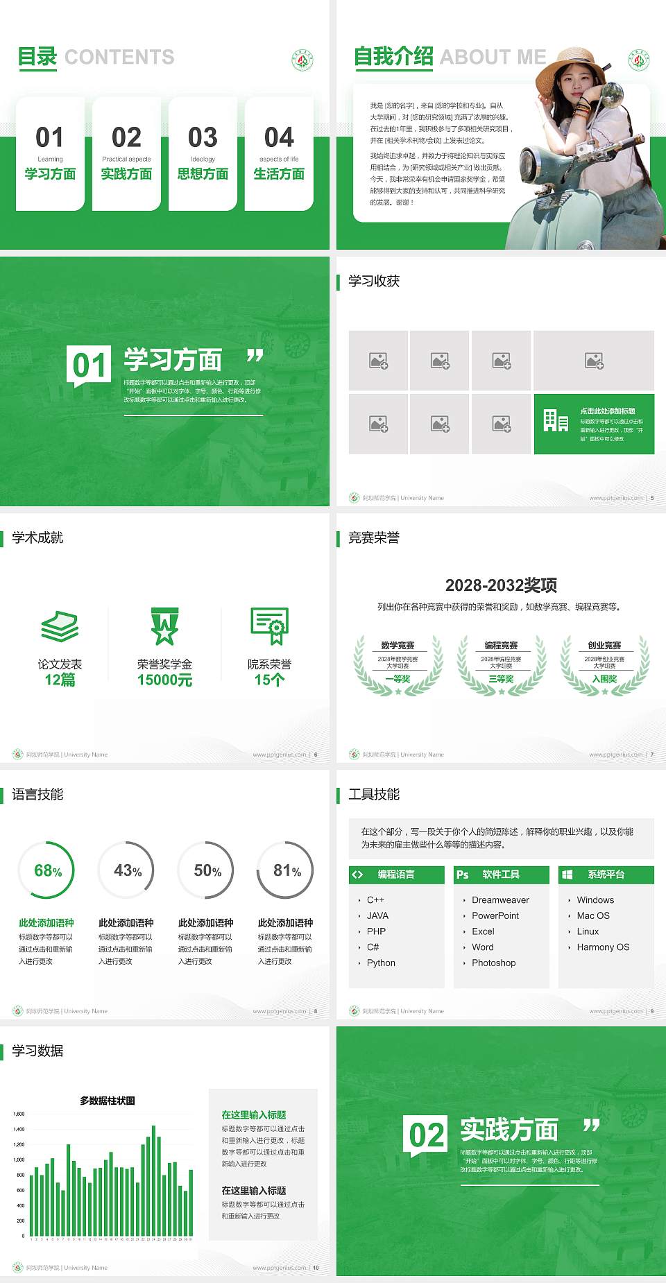 阿坝师范学院专用国家奖学金答辩PPT模板4:3格式幻灯片预览图2
