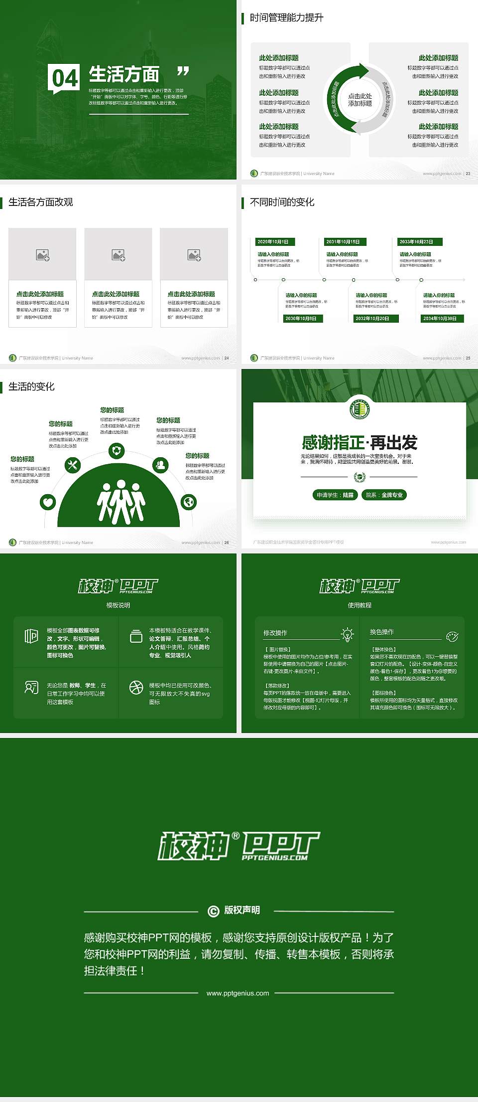 广东建设职业技术学院专用国家奖学金答辩PPT模板4:3格式幻灯片预览图4