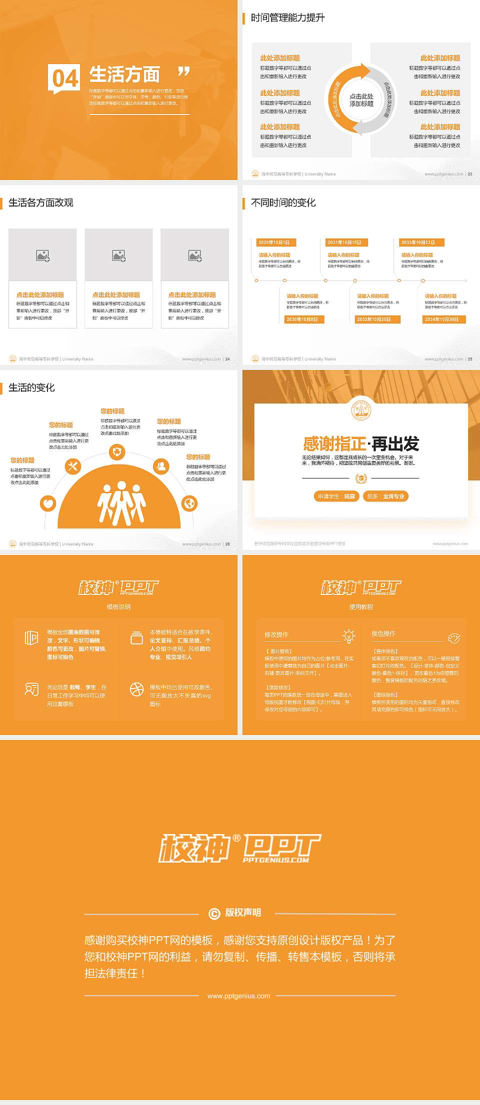 晋中师范高等专科学校专用国家奖学金答辩PPT模板4:3格式幻灯片预览图4