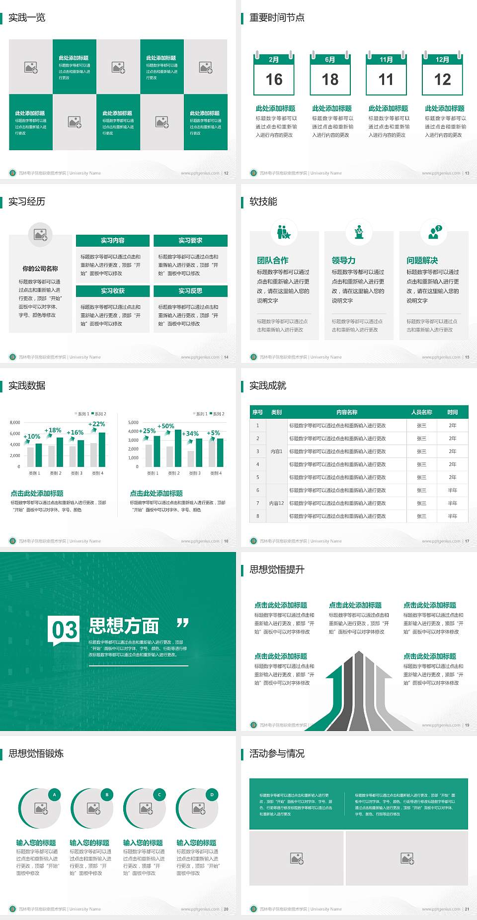 吉林电子信息职业技术学院专用国家奖学金答辩PPT模板4:3格式幻灯片预览图3