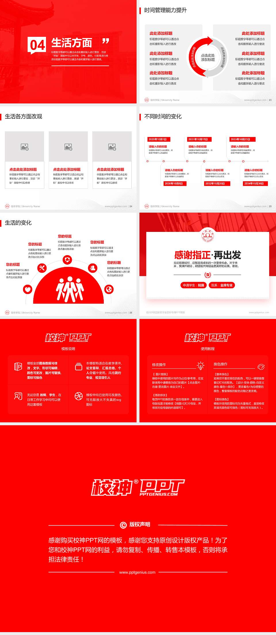 宿州学院专用国家奖学金答辩PPT模板4:3格式幻灯片预览图4