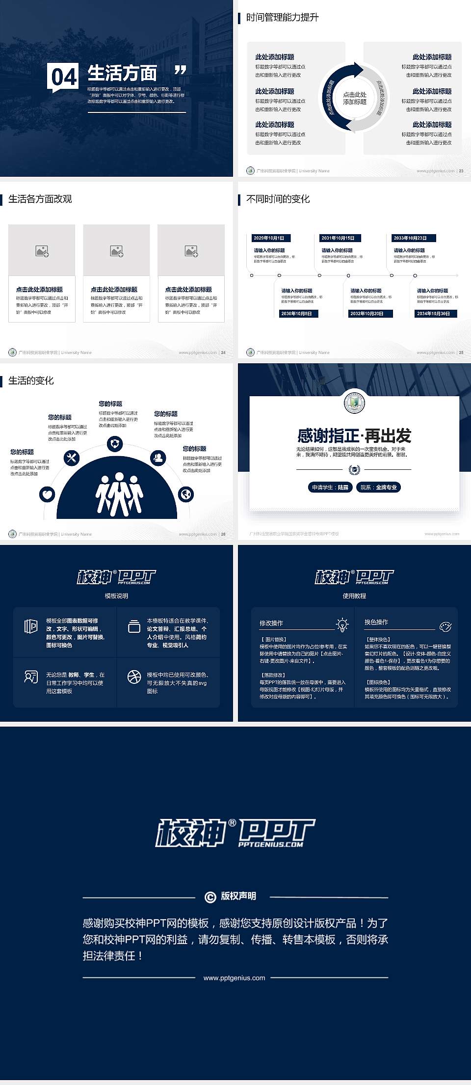 广州科技贸易职业学院专用国家奖学金答辩PPT模板4:3格式幻灯片预览图4
