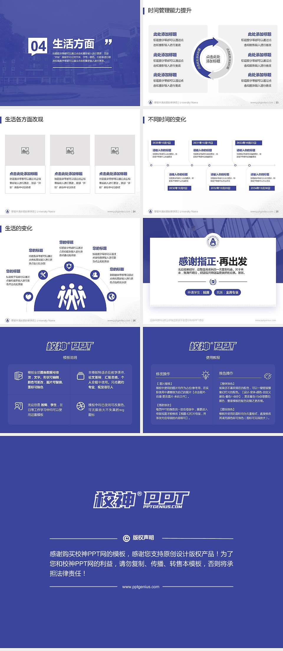 安徽中澳科技职业学院专用国家奖学金答辩PPT模板4:3格式幻灯片预览图4