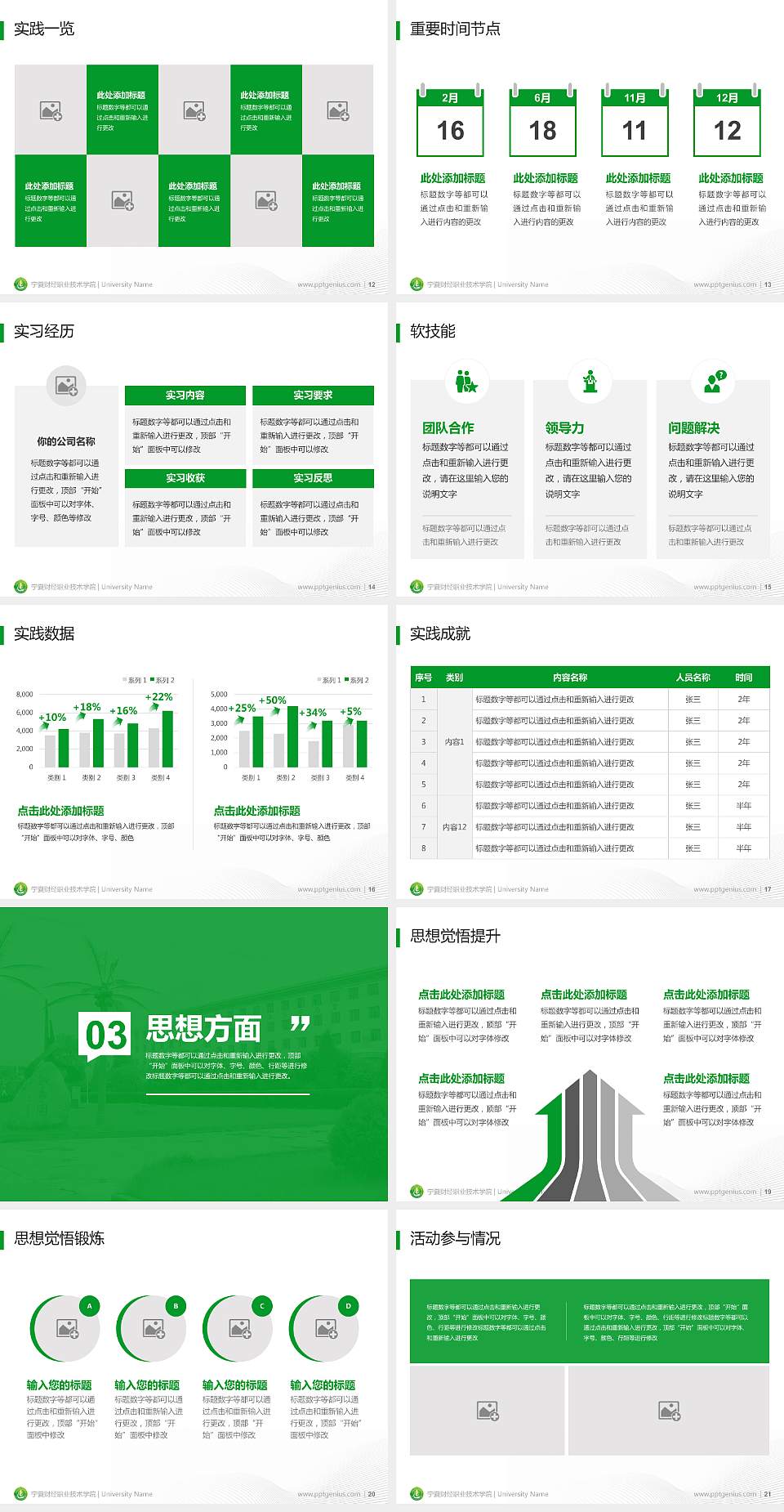 宁夏财经职业技术学院专用国家奖学金答辩PPT模板4:3格式幻灯片预览图3