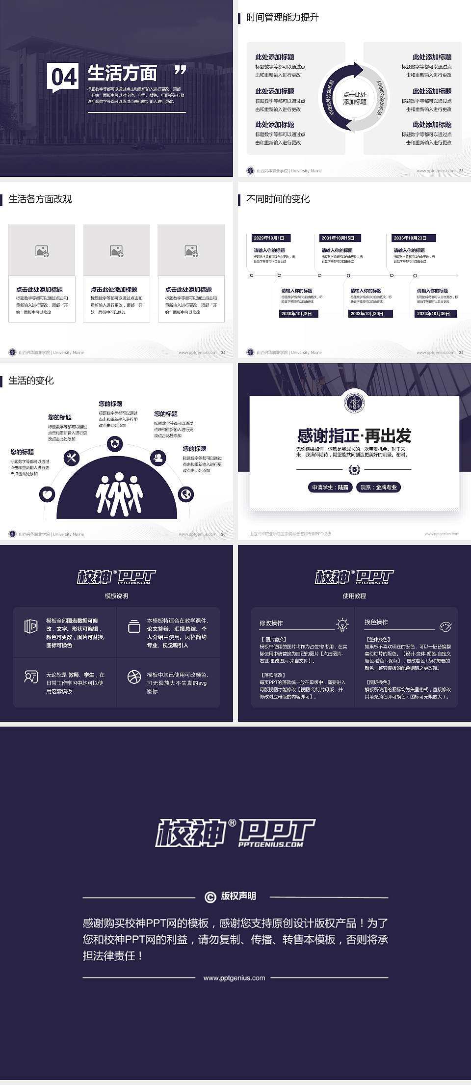 山西兴华职业学院专用国家奖学金答辩PPT模板4:3格式幻灯片预览图4