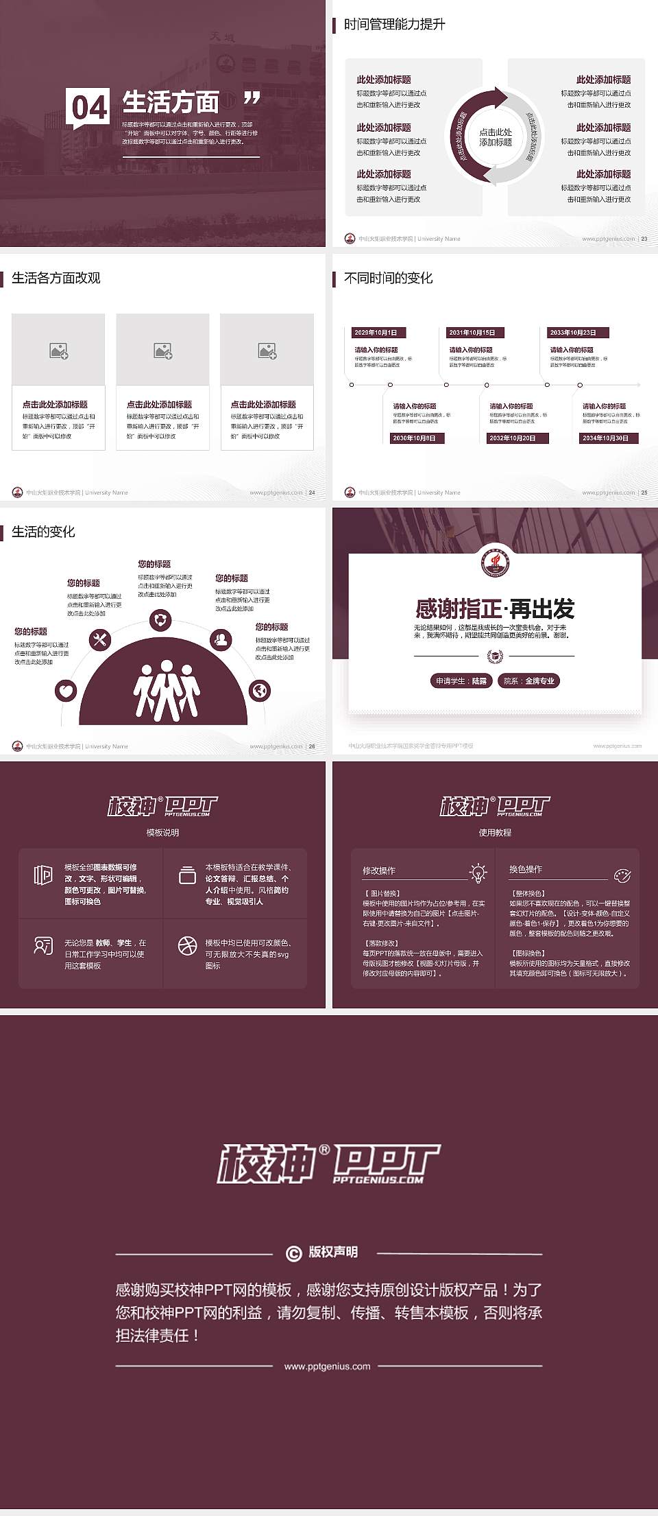 中山火炬职业技术学院专用国家奖学金答辩PPT模板4:3格式幻灯片预览图4