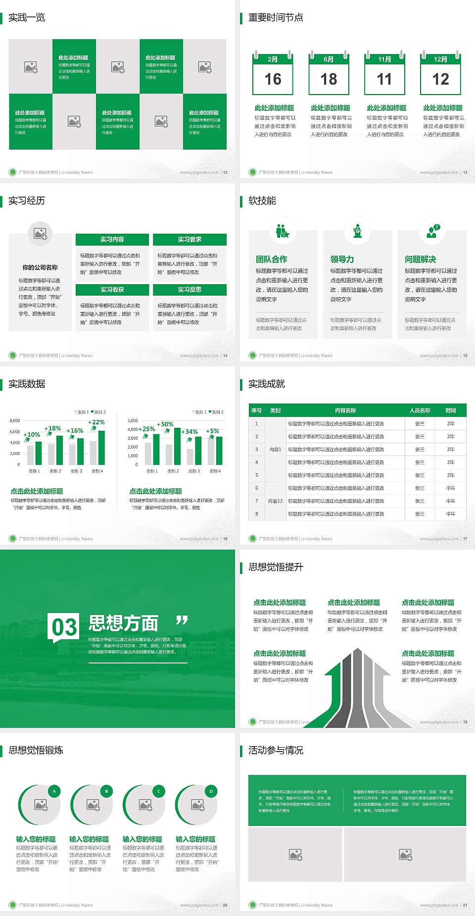 广东信息工程职业学院专用国家奖学金答辩PPT模板4:3格式幻灯片预览图3