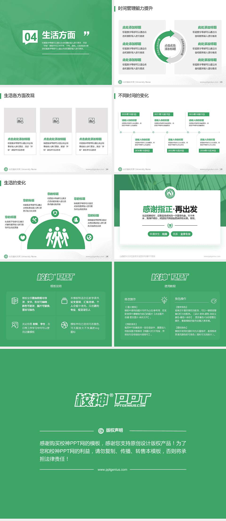 山西医科大学专用国家奖学金答辩PPT模板4:3格式幻灯片预览图4