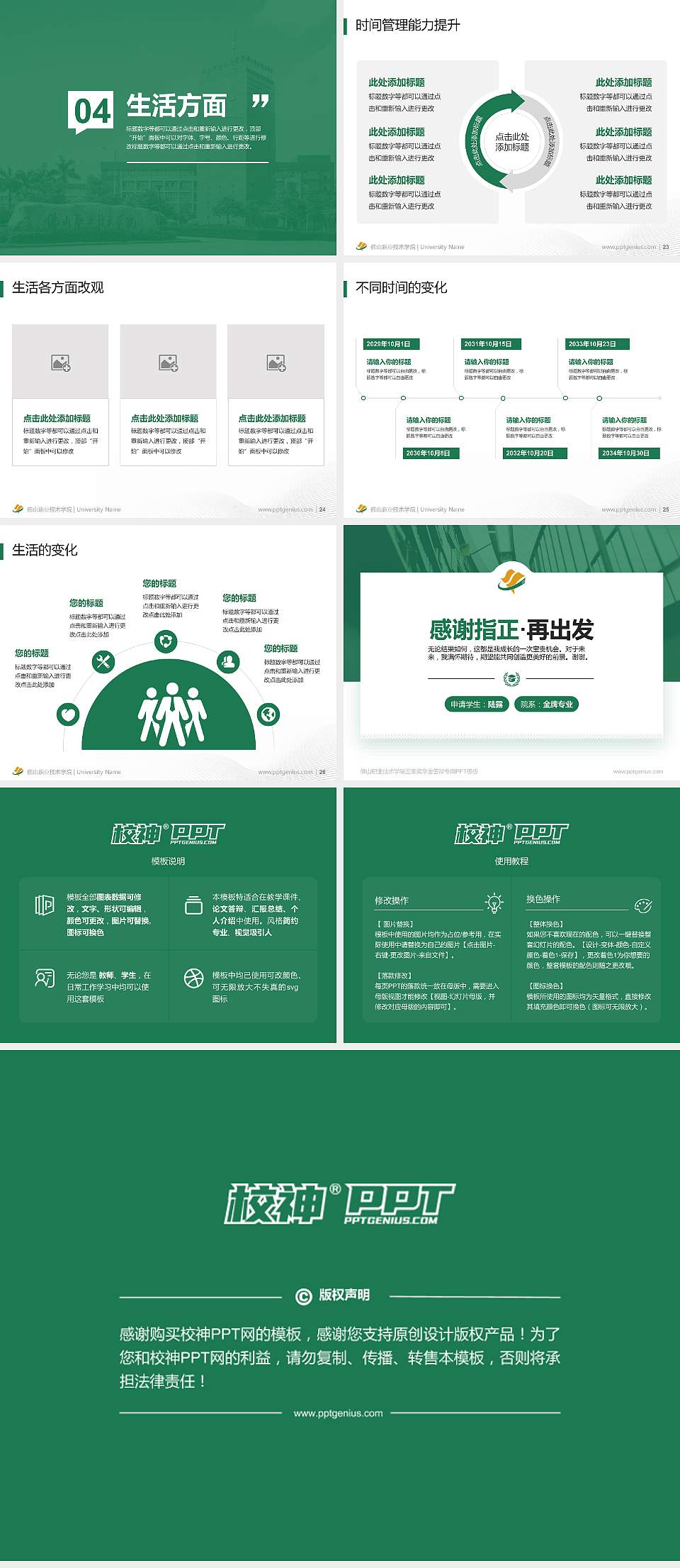 佛山职业技术学院专用国家奖学金答辩PPT模板4:3格式幻灯片预览图4