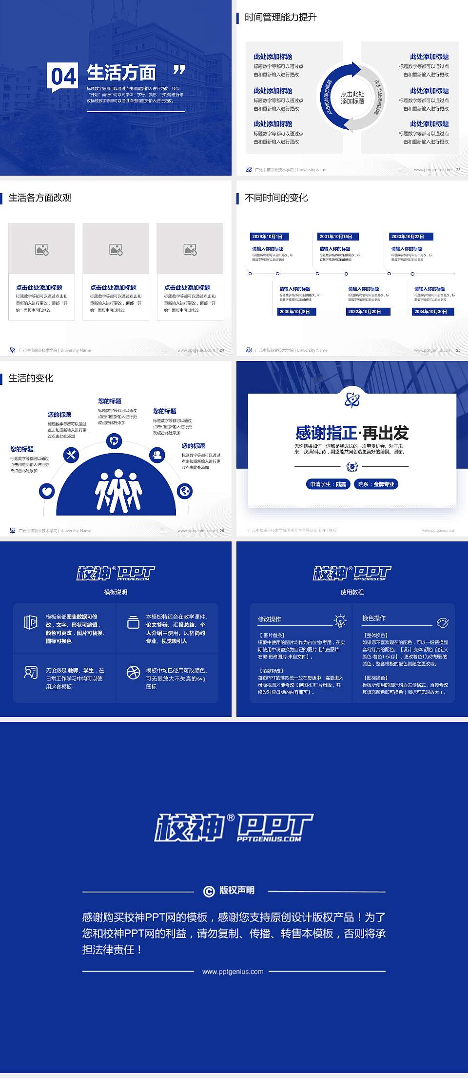 广元中核职业技术学院专用国家奖学金答辩PPT模板4:3格式幻灯片预览图4