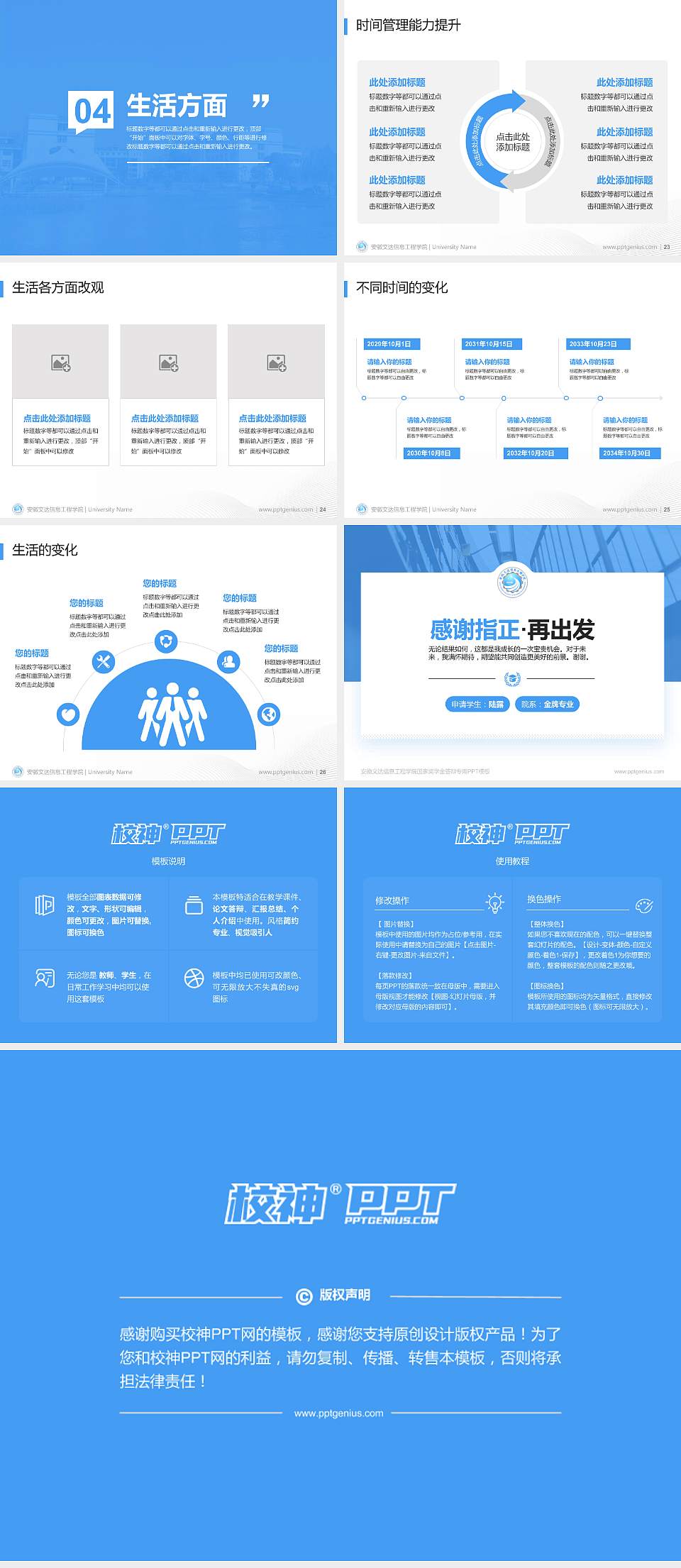 安徽文达信息工程学院专用国家奖学金答辩PPT模板4:3格式幻灯片预览图4