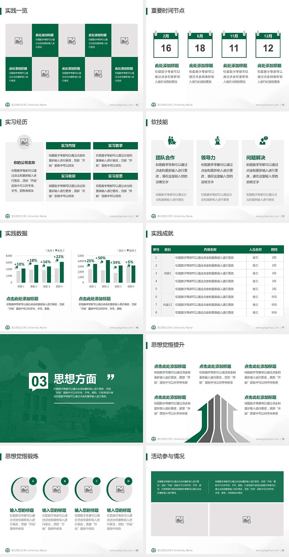 东北电力大学专用国家奖学金答辩PPT模板4:3格式幻灯片预览图3