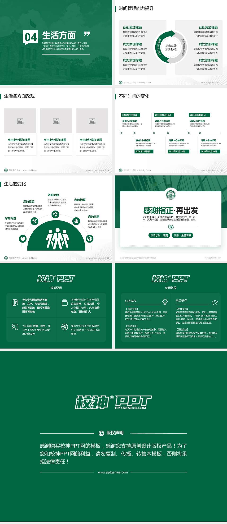 东北电力大学专用国家奖学金答辩PPT模板4:3格式幻灯片预览图4