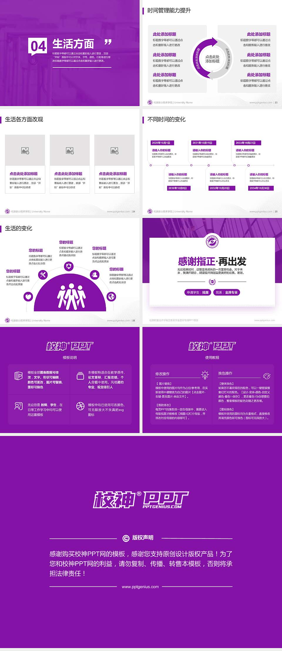 松原职业技术学院专用国家奖学金答辩PPT模板4:3格式幻灯片预览图4