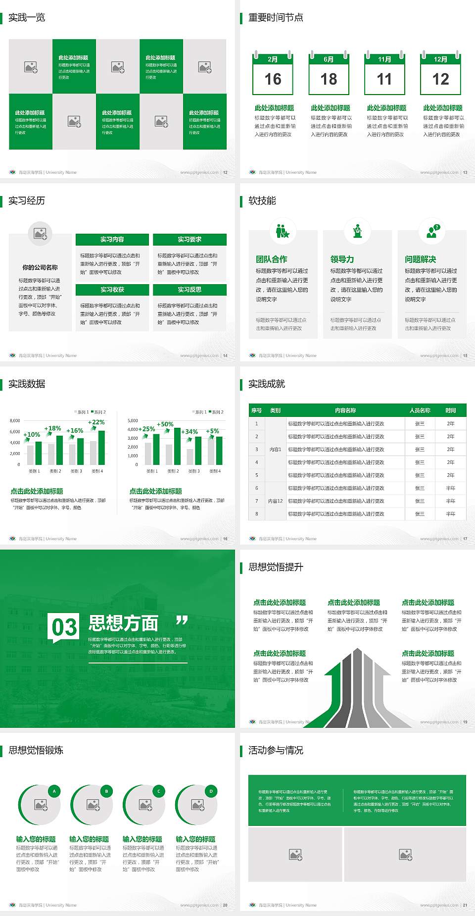 青岛滨海学院专用国家奖学金答辩PPT模板4:3格式幻灯片预览图3