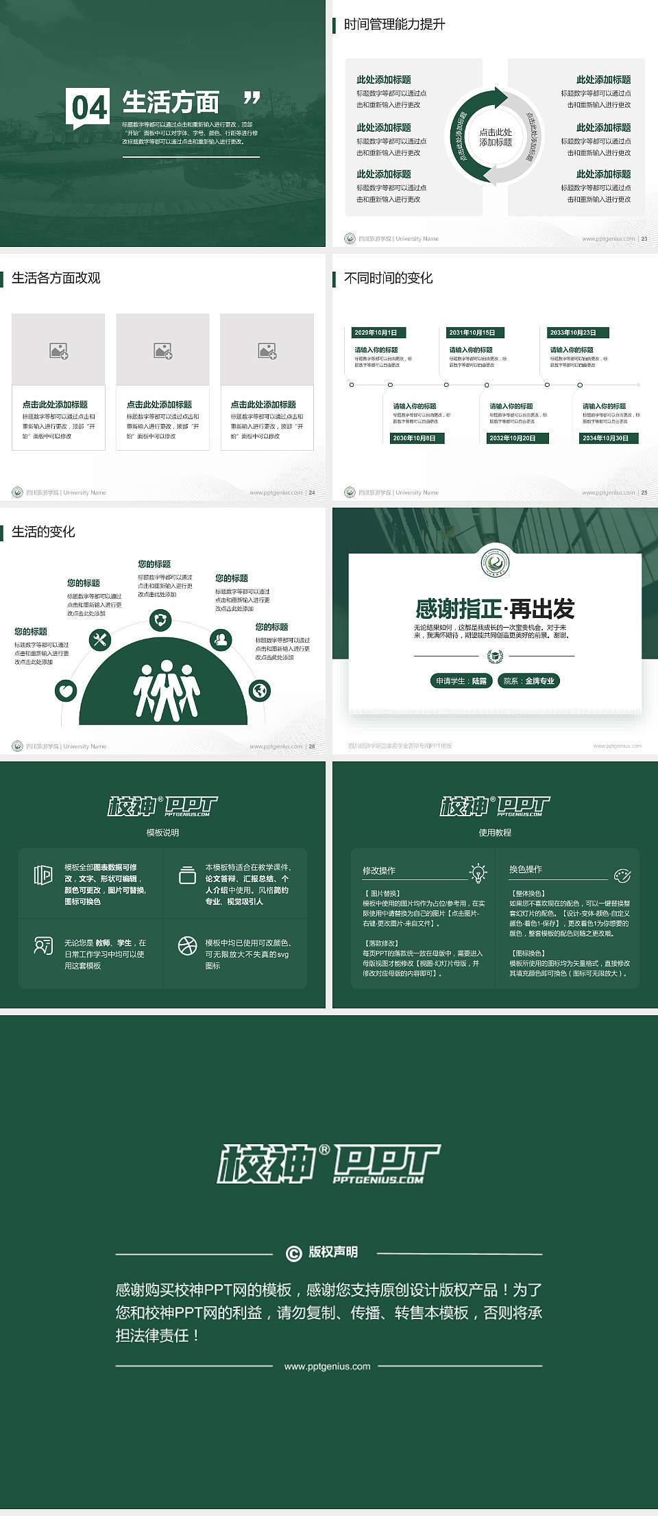 四川旅游学院专用国家奖学金答辩PPT模板4:3格式幻灯片预览图4