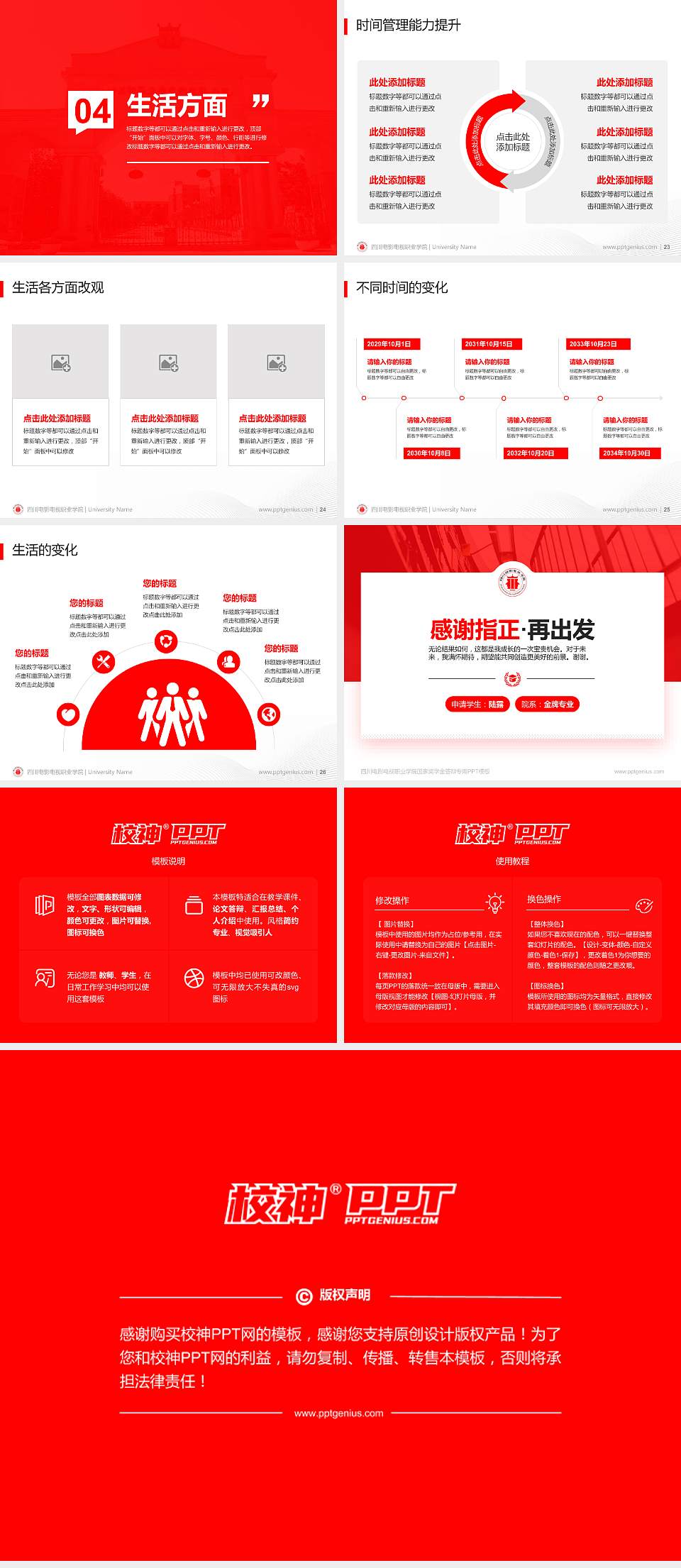 四川电影电视职业学院专用国家奖学金答辩PPT模板4:3格式幻灯片预览图4