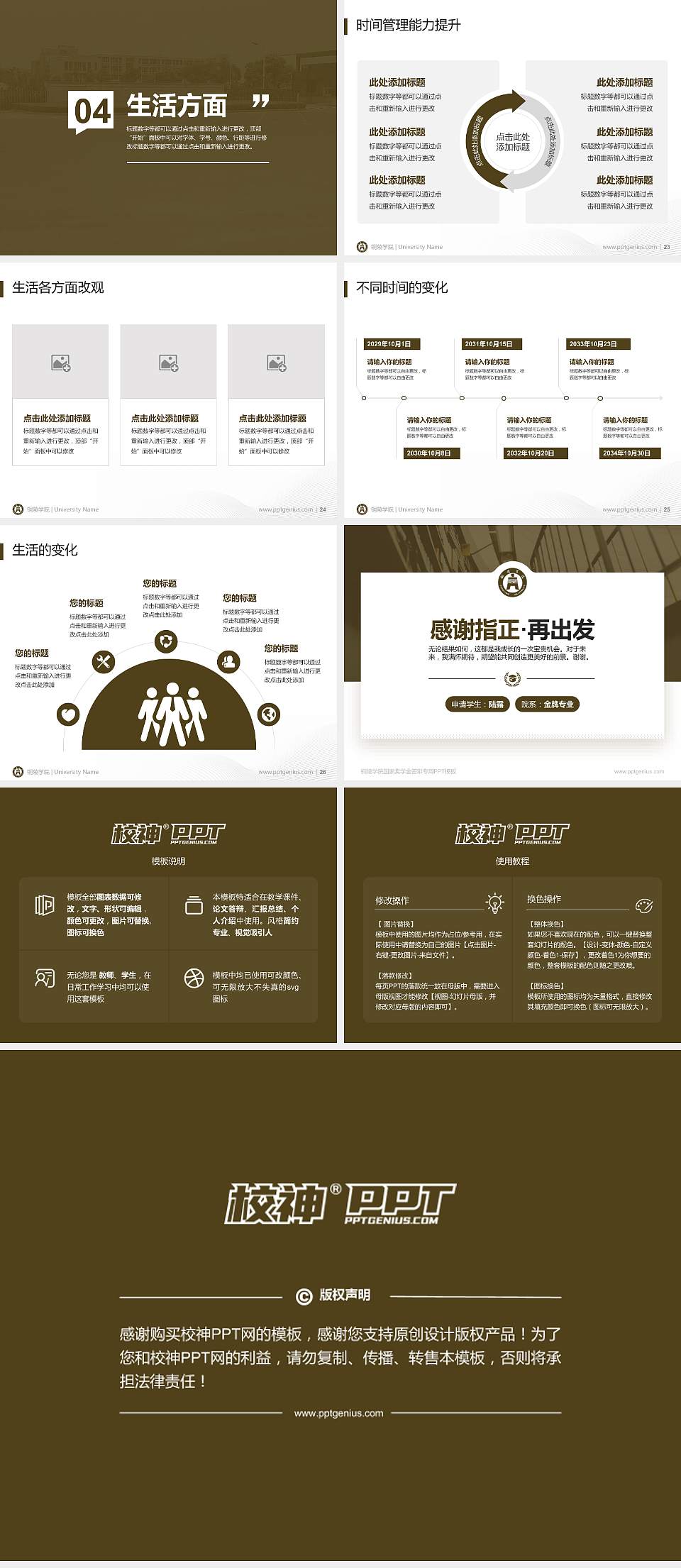 铜陵学院专用国家奖学金答辩PPT模板4:3格式幻灯片预览图4