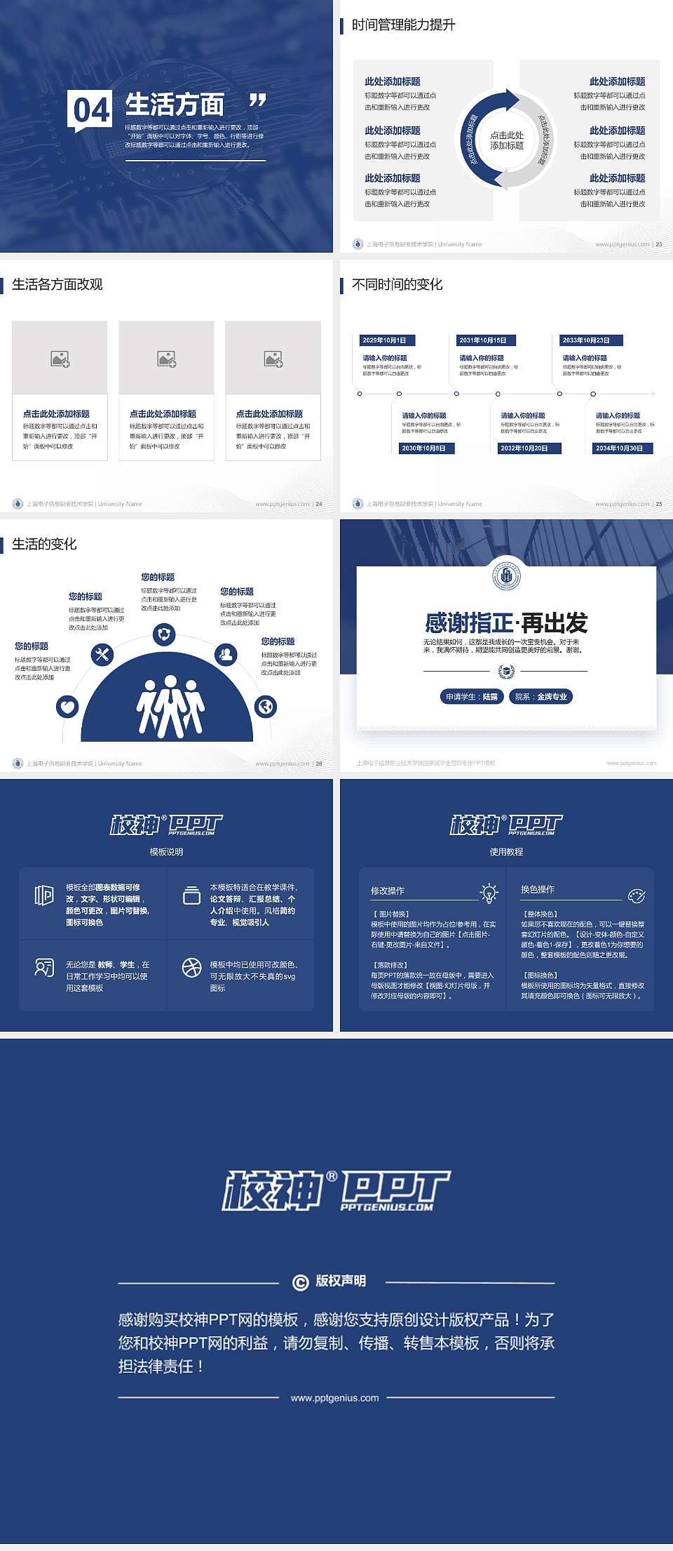 上海电子信息职业技术学院专用国家奖学金答辩PPT模板4:3格式幻灯片预览图4