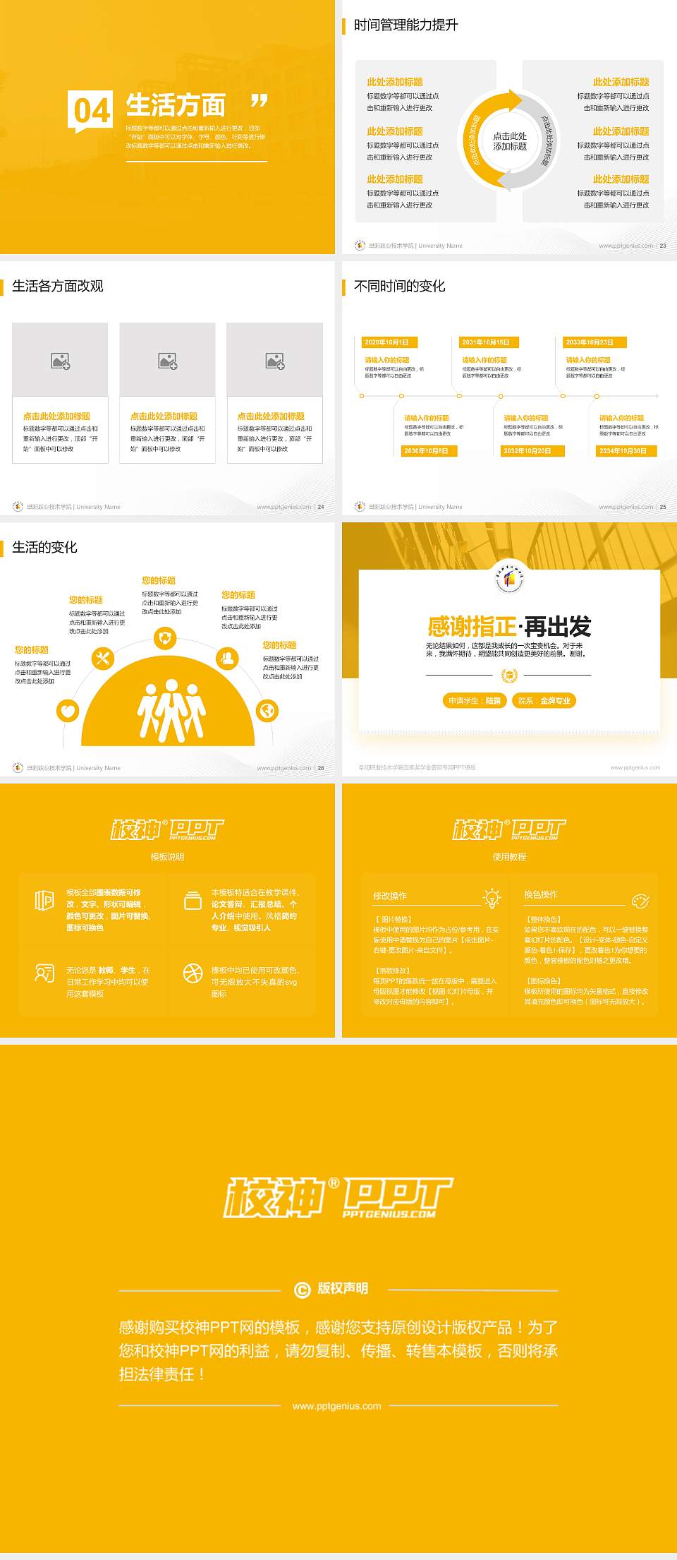 阜阳职业技术学院专用国家奖学金答辩PPT模板4:3格式幻灯片预览图4