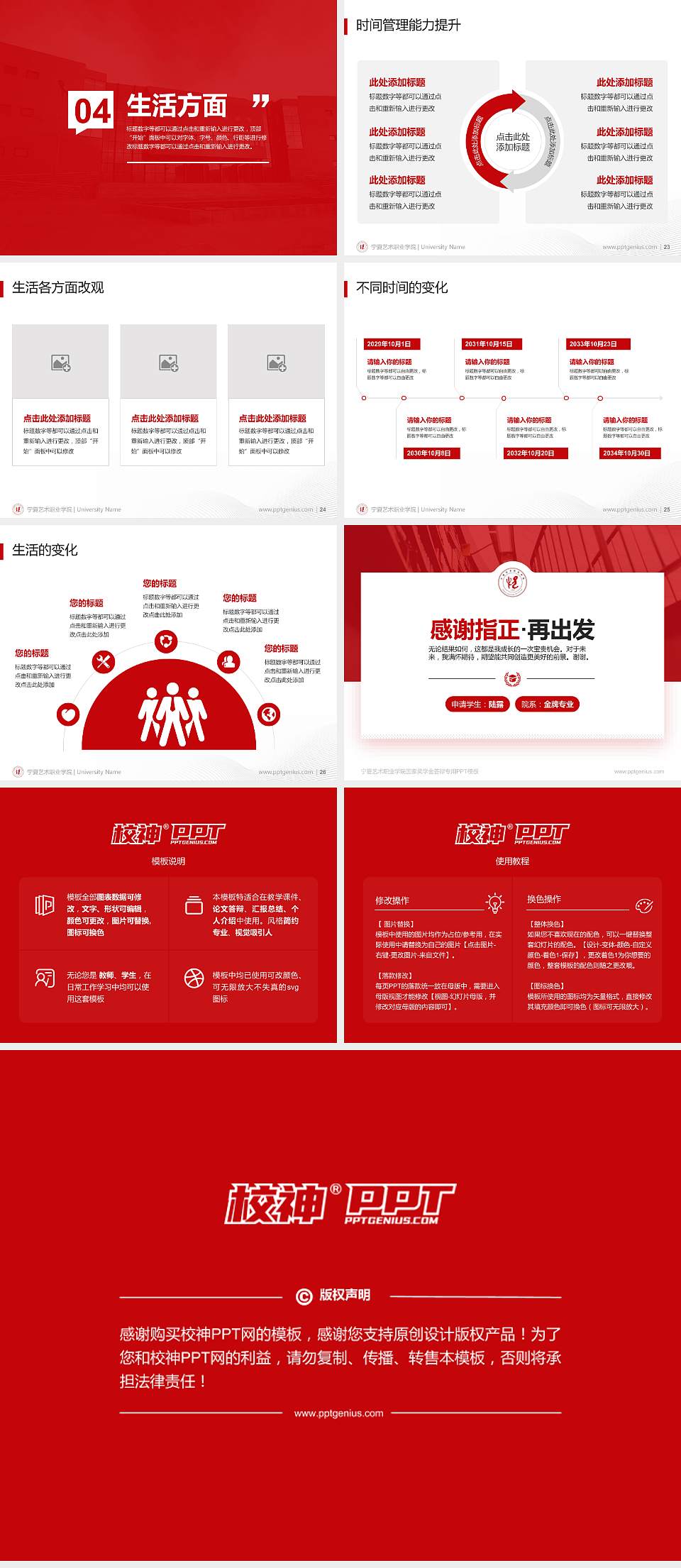 宁夏艺术职业学院专用国家奖学金答辩PPT模板4:3格式幻灯片预览图4