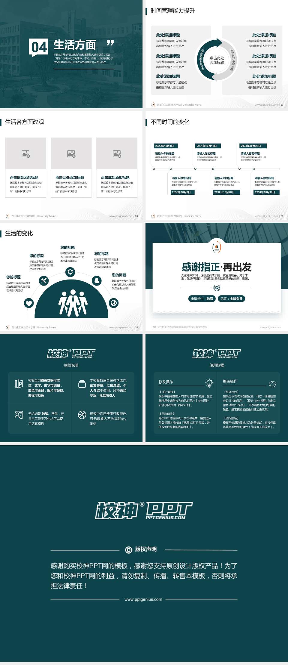 四川化工职业技术学院专用国家奖学金答辩PPT模板4:3格式幻灯片预览图4