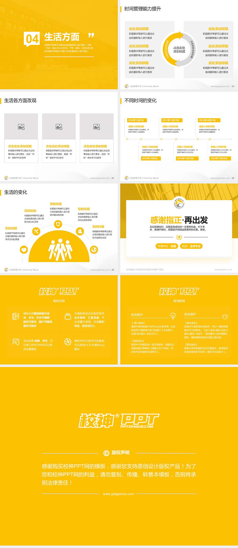 台湾高雄大学专用国家奖学金答辩PPT模板4:3格式幻灯片预览图4