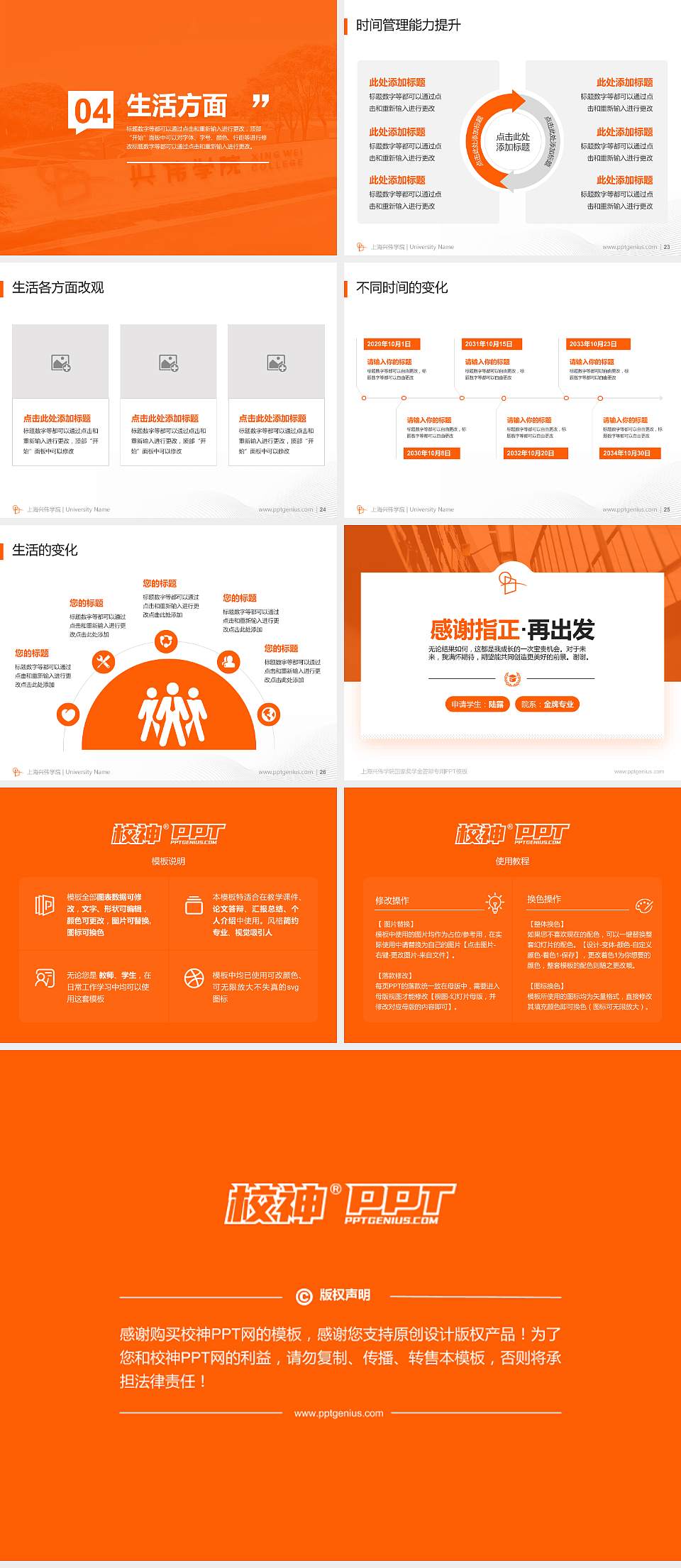 上海兴伟学院专用国家奖学金答辩PPT模板4:3格式幻灯片预览图4