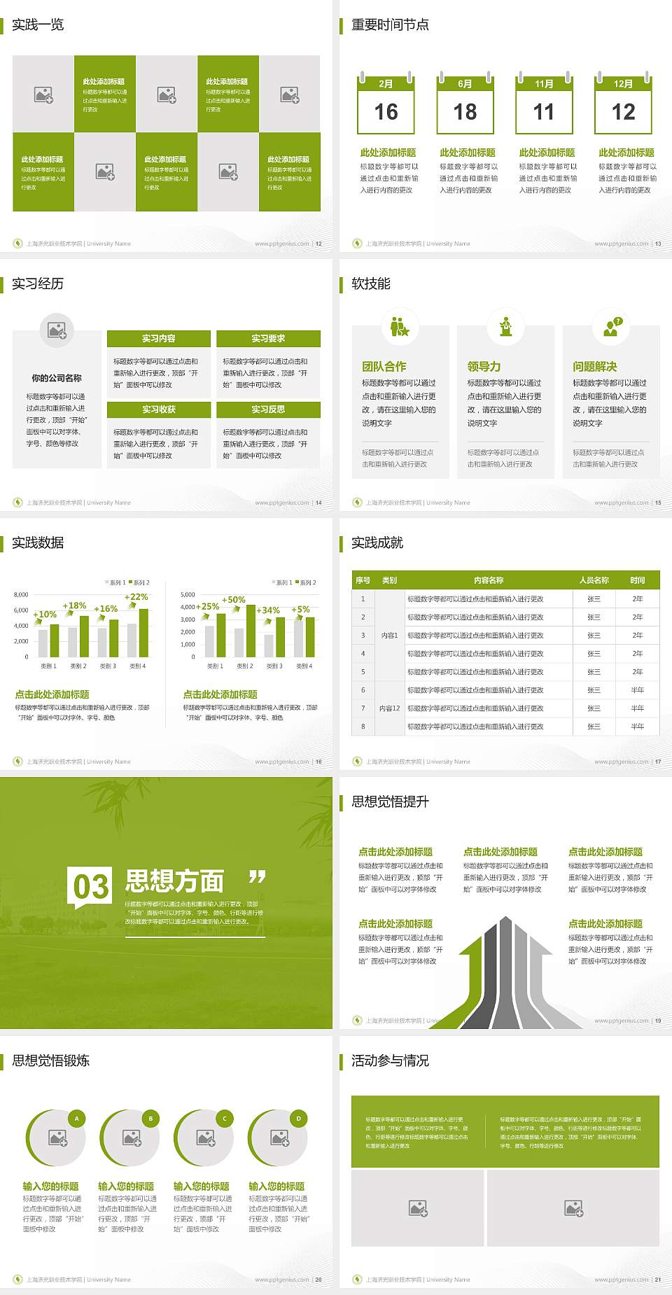 上海济光职业技术学院专用国家奖学金答辩PPT模板4:3格式幻灯片预览图3