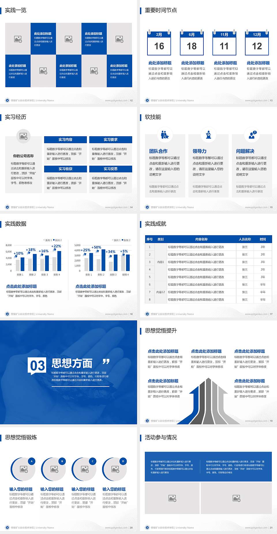 安徽矿业职业技术学院专用国家奖学金答辩PPT模板4:3格式幻灯片预览图3