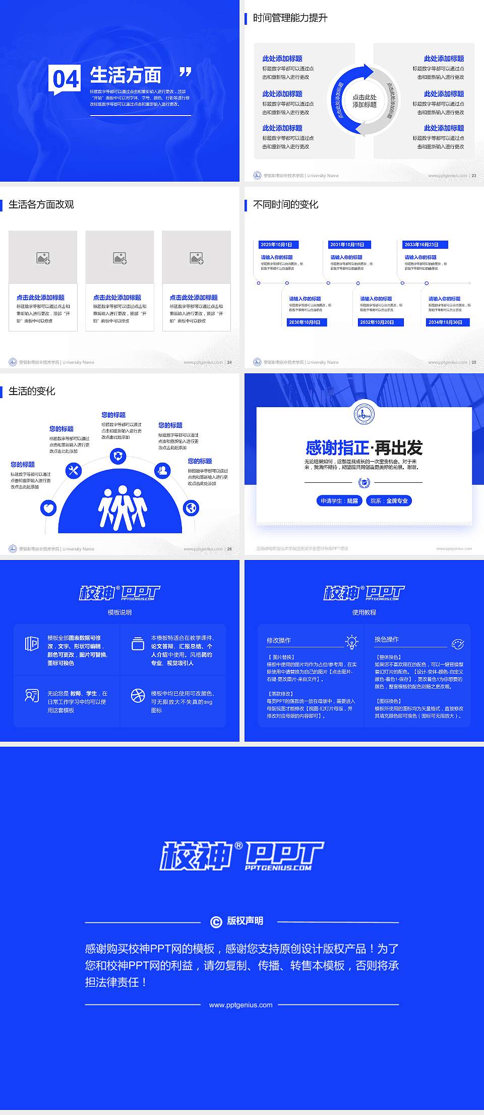 安徽邮电职业技术学院专用国家奖学金答辩PPT模板4:3格式幻灯片预览图4