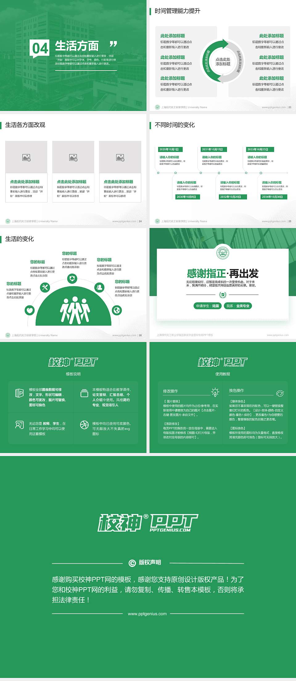 上海现代化工职业学院专用国家奖学金答辩PPT模板4:3格式幻灯片预览图4