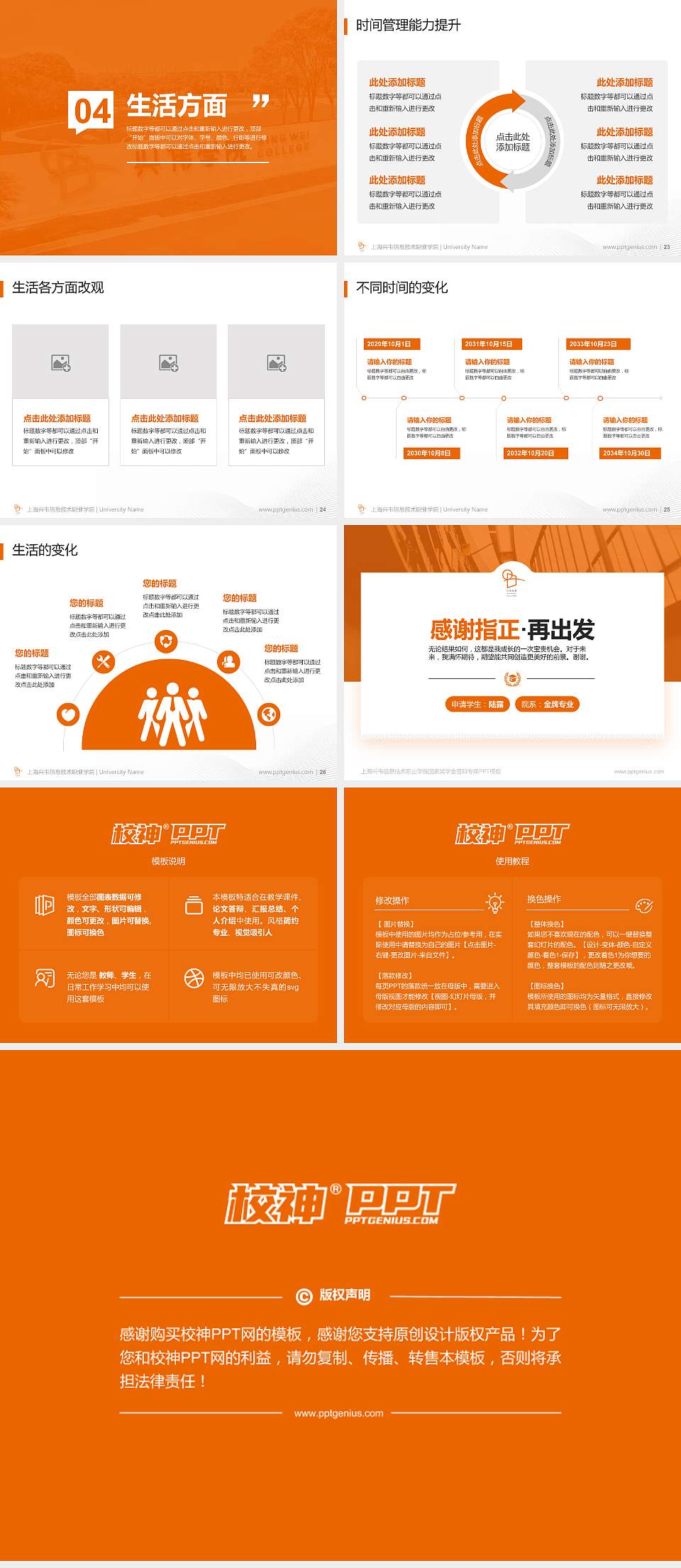 上海兴韦信息技术职业学院专用国家奖学金答辩PPT模板4:3格式幻灯片预览图4