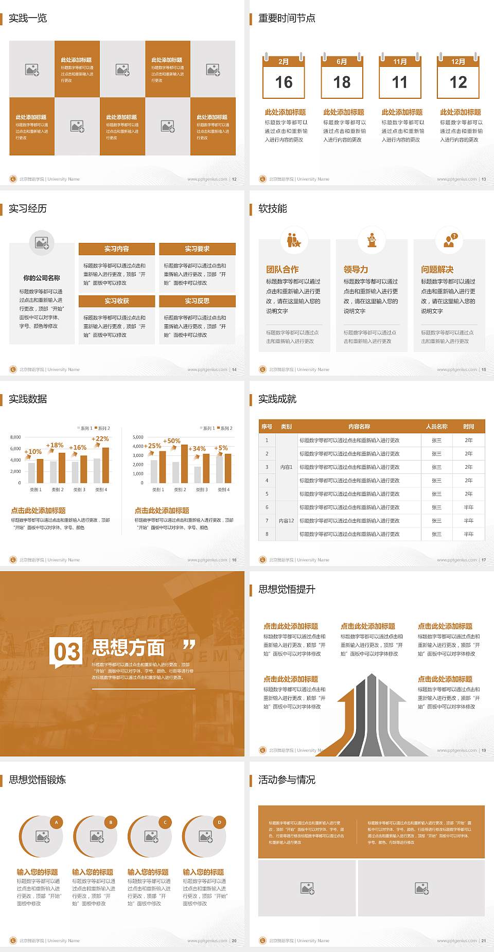 北京舞蹈学院专用国家奖学金答辩PPT模板4:3格式幻灯片预览图3
