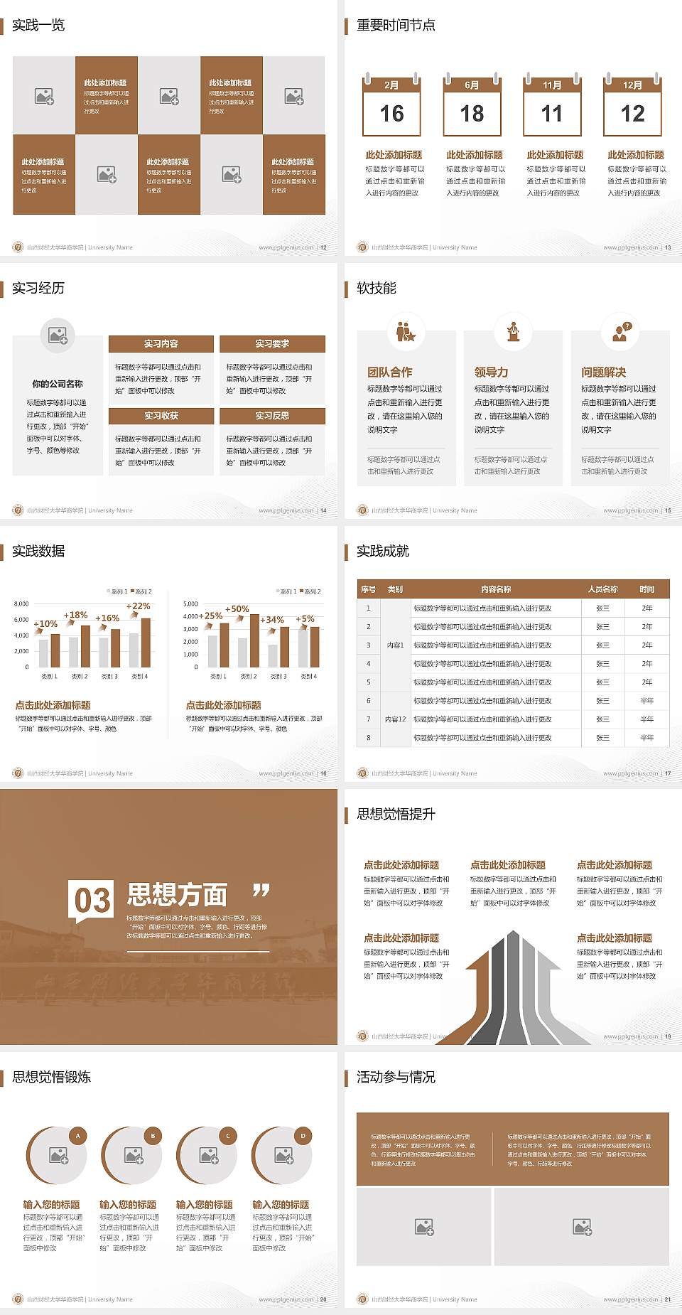 山西财经大学华商学院专用国家奖学金答辩PPT模板4:3格式幻灯片预览图3